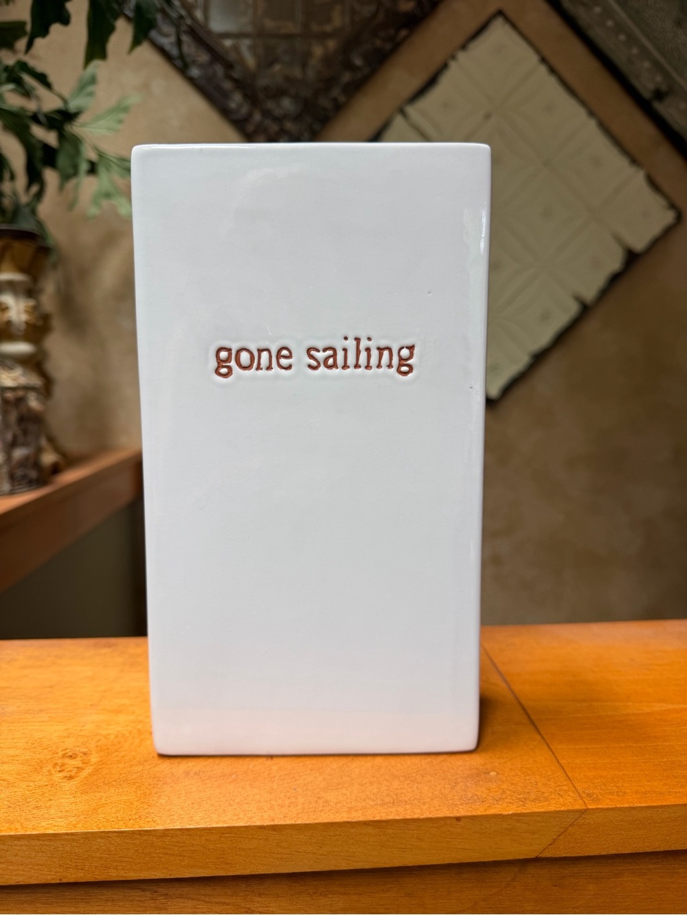 Gone Sailing Ceramic Vase Tabletop Decor